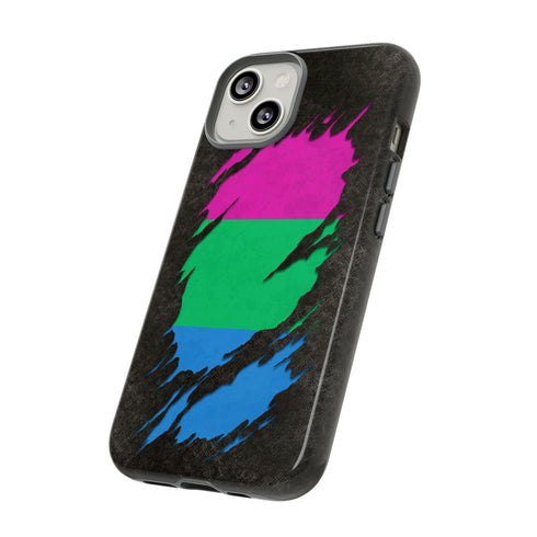 Polysexual Pride Flag Ripped Reveal Tough Case
